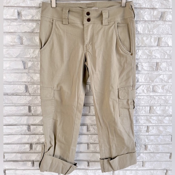 KENAR Khaki Capri Cargo Pants Sz 27 - Picture 3 of 8